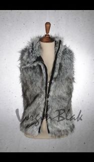 vb HOMME Faux Fur Diagonal Zip Vest 6RT