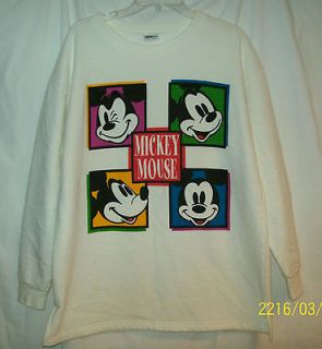Disney Catalog Mickey Mouse LS White Crewneck Sweatshirt Oversize