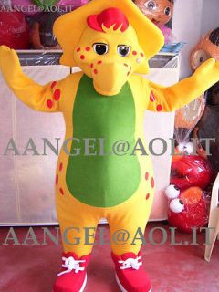 ADULT DELUXE BJ YELLOW DINOSAUR MASCOT COSTUME FANCY DRESS PARTY