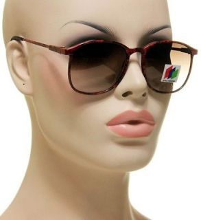 Style Thin Red Tortoise Frame Womens Shades Brown Lens Sunglasses