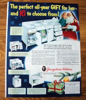 1951 Youngstown Steel Kitchens Ad Santa Clause