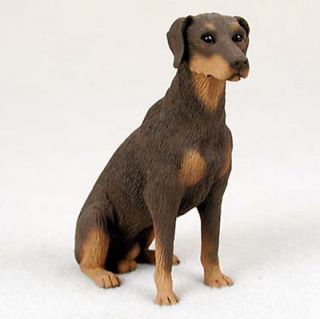 Doberman Pinscher Hand Painted Dog Figurine Statue