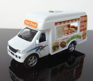 Fast Food Van Diecast Pull Back And Go Toy Model Car Kinsmart (White