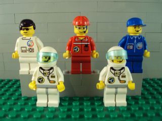 Lego Minifig ~ Lot Of 5 Space Shuttle Command Launch Crew Team NASA