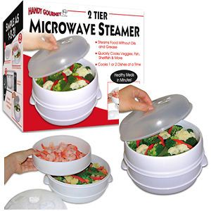 Pieces of 2 Tier Instantly Microwave Steamer Cookware