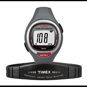Timex Easy Trainer Heart Rate Monitor Watch Gray/Red T5K537