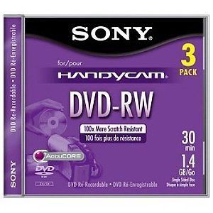 Newly listed Sony 3DMW30 8CM DVD RW 3 Pack Camcorder DVDs