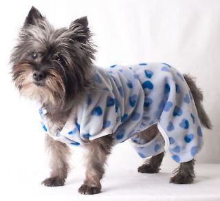 Blue Fleece Dog Pajamas   Dog Clothes   Size Small 12