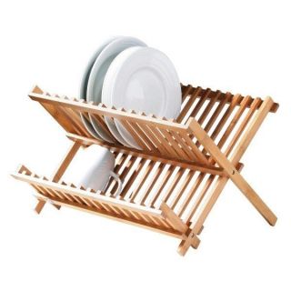 WOODEN FOLDABLE SINK DISH DRAINER PLATE CUTLERY DRYER RACK HOLDER