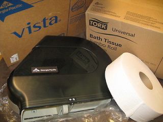 NEW toilet paper dispenser + case of jumbo bath tissue,Vista
