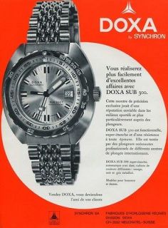 1971 Doxa Watch Company SUB 300 Sea Rambler Advert 1971 Swiss Ad