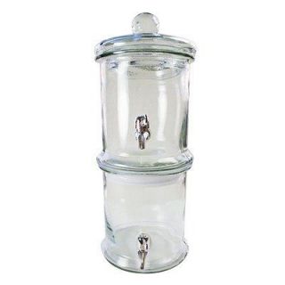 Double Stacked Glass Beverage Dispenser  Each Section 125 Ounce NEW