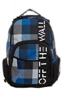 New! VANS Backpack 5 0 SKATEPACK Canvas BLUE & BLACK CHECK Classic