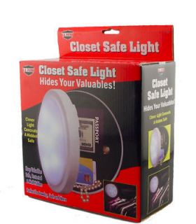 REAL WORKING CLOSET LIGHT w/ 2 SHELF HIDDEN SECURITY SAFE Wall