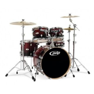 BY DW M5 ALL MAPLE 5 PIECE DRUM SET SHELL PACK   CHERRY TO BLACK
