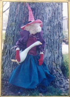 Primitive Mother Goose doll 24 Witch hat pattern greeter FF