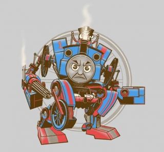 Thomas Tank Assault Engine Transformers Mashup Parody Teefury MEN