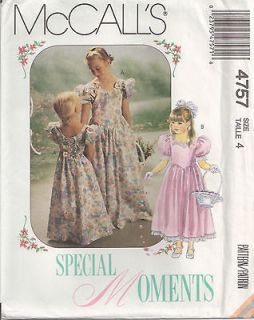  Party Pageant Flowergirl Dress Sewing Pattern sz 4 ~ McCalls 4757
