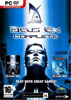 DEUS EX COMPLETE PC GAME WINDOWS XP/VISTA/7 MATURE DVD GAME