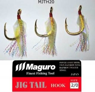 Maguro Japan 2/0 Full Dress Power Assist Stinger Hooks Jigs,Jigging