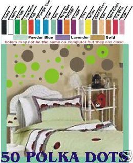 50 POLKA DOT STICKERS (2 colors) WALL ART DECALS patternsrus