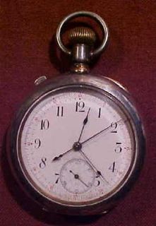 NEW ORLEANS SPLIT SECOND CHRONOGRAPH POCKET WATCH COIN SILVER GOLD