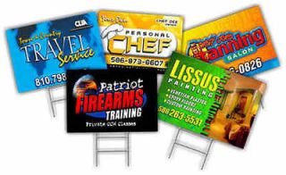 10 18x24 Full Color Yard Signs Custom 2 Sided + Stakes Included Free