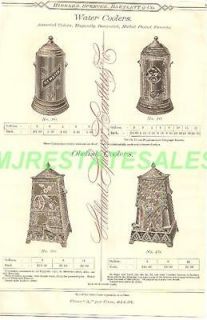 1884 Antique Obelisk Eastlake Water Cooler Catalog AD