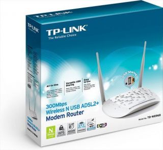 TP LINK TD W8968 ADSL2+ WIRELESS MODEM ROUTER COMBO 802.11N 300Mbps W