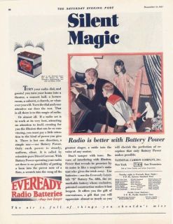 1927 AD Eveready radio battery Silent Magic Davis art