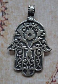 khamsa hamsa hand of fatima silver pendant from egypt time