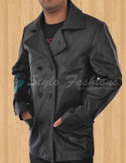 Dr Who Black Vintage Cow Hide Mens REAL Leather Jacket / Coat
