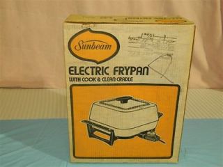 Sealed and Mint New Sunbeam Electric Frypan in Avocado with Cradle