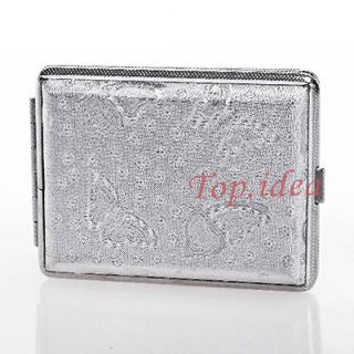 SILVER BUTTERFLY METAL COOL WOMENS MESS CIGARETTE CASE HOLDER BOX