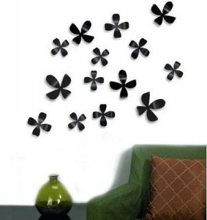 Black 3D Flower Wall Stickers Home Art Decor POP up stickers Qt021k