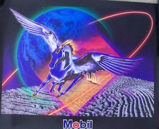 Mobil Oil Co STUNNING Color Art Pegasus Advertisement Poster Print