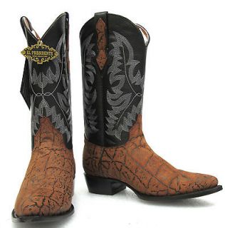 Elephant skin design handcrafted cowboy western shoes boots J toe