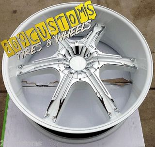 24 INCH WHITE WHEELS RIMS TIRES 5X115 CHARGER MAGNUM CHALLENGER