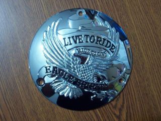 Chrome Live To Ride 3 hole Derby Cover70 99 Harley Davidson