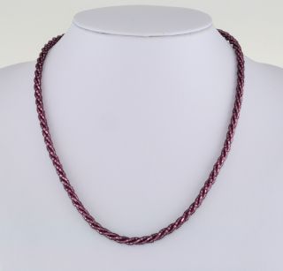 Nolan Miller Eggplant Purple Glass Bugle Beads Twist Rope Necklace
