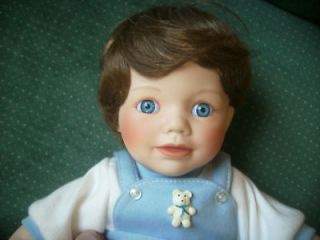 Susan Wakeen Danbury Mint All Tied Up Doll Box Boy Bear NIB Gift $$