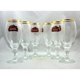 Stella Artois Chalice Gold Rim Glasses   Lot Of 6FREE SHIPPING