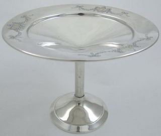 UNGER BROS 18K Multi color Gold INLAY Inlaid Sterling Silver Compote