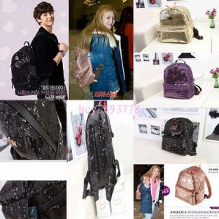 New Fashion PU Crown Sequins Girl ladys Shoulder Bag Backpack School