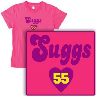 TERRELL heart SUGGS Womens HOT PINK RAVENS T SHIRT   all sizes