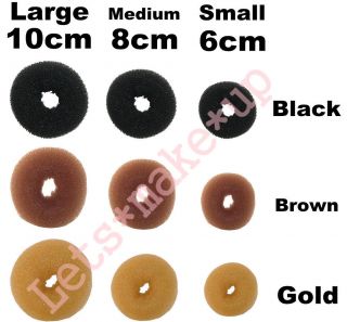 popular girl lady Hair donut bun buns ringe black brown gold b1002