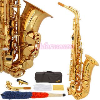 New Eb Alto Drop E Paint Gold Saxophone Sax with Case