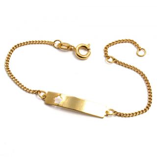 Gold Filled 18k Bracelet Girl Baby Birth Gift Infants Tag Flower 4.5