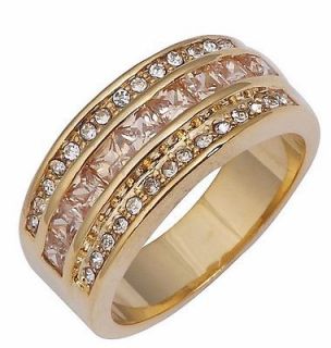 10 Jewelry Classic Mans Topaz Real 10KT Yellow Gold Filled Ring Gift