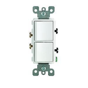 10) Double 2 Decorator Rocker Switch Single Pole White Switches NEW